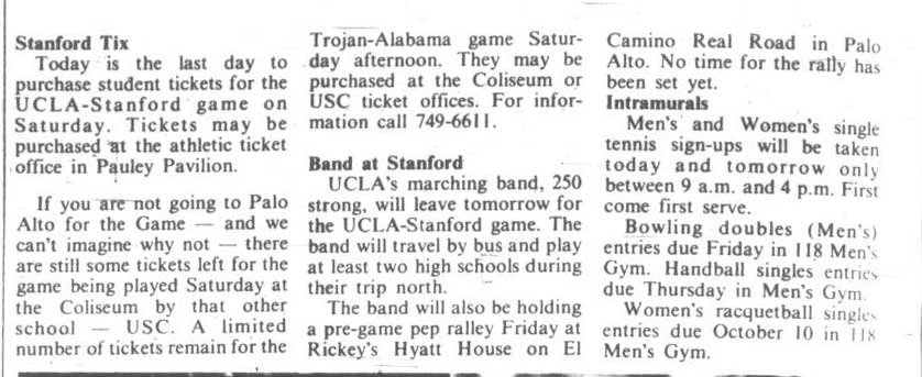 Details of Stanford trip, October 5, 1977