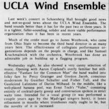 Wind ensemble concert review, February 23 ,1977