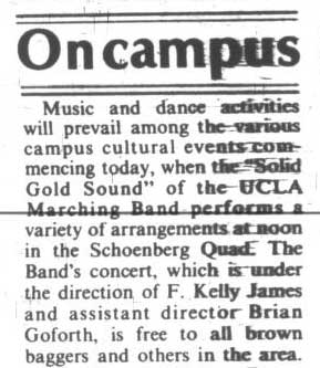 Band concert in Schoenberg Quad, November 10, 1978