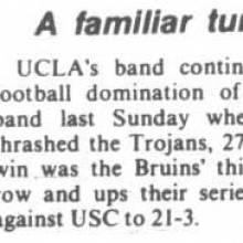 UCLA wins Band Bowl, leads series 21-3. November 14, 1978