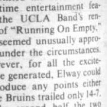 Band plays "Running on Empty" at halftime, October 8, 1979