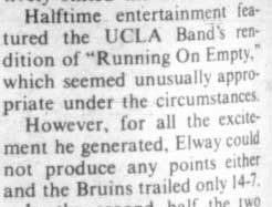 Band plays "Running on Empty" at halftime, October 8, 1979