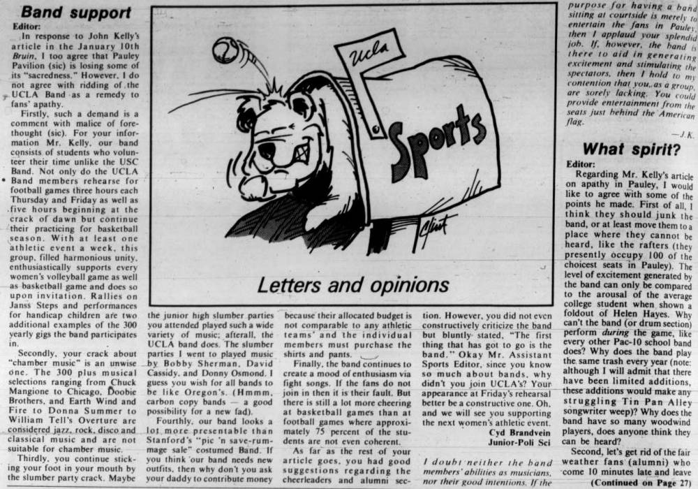 "Band support" letter, January 17, 1980