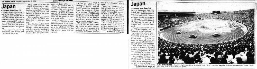 Mirage Bowl feature, pages 2-3, December 4, 1980