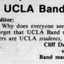 Pauley student seating debate - "Band members are students, also!" December 13, 1980