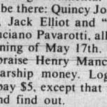 Henry Mancini event, May 15, 1981