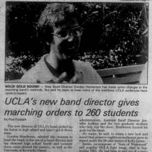 Gordon Henderson hired as Band Director, 1 of 2, October 8, 1982
