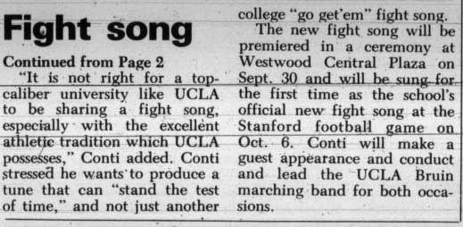 Alumni Association seeks original fight song, 2 of 2, July 12 ,1984