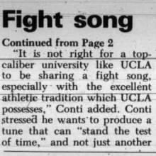Alumni Association seeks original fight song, 2 of 2, July 12 ,1984