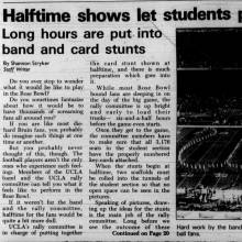 1986 Rose Bowl feature, 1 of 2, January 1, 1986