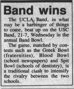 Band wins Band Bowl, November 18, 1988