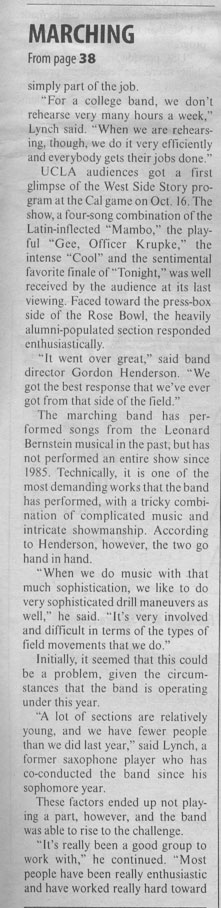 "Strike up the Band" article, Page 2, November 19, 1999
