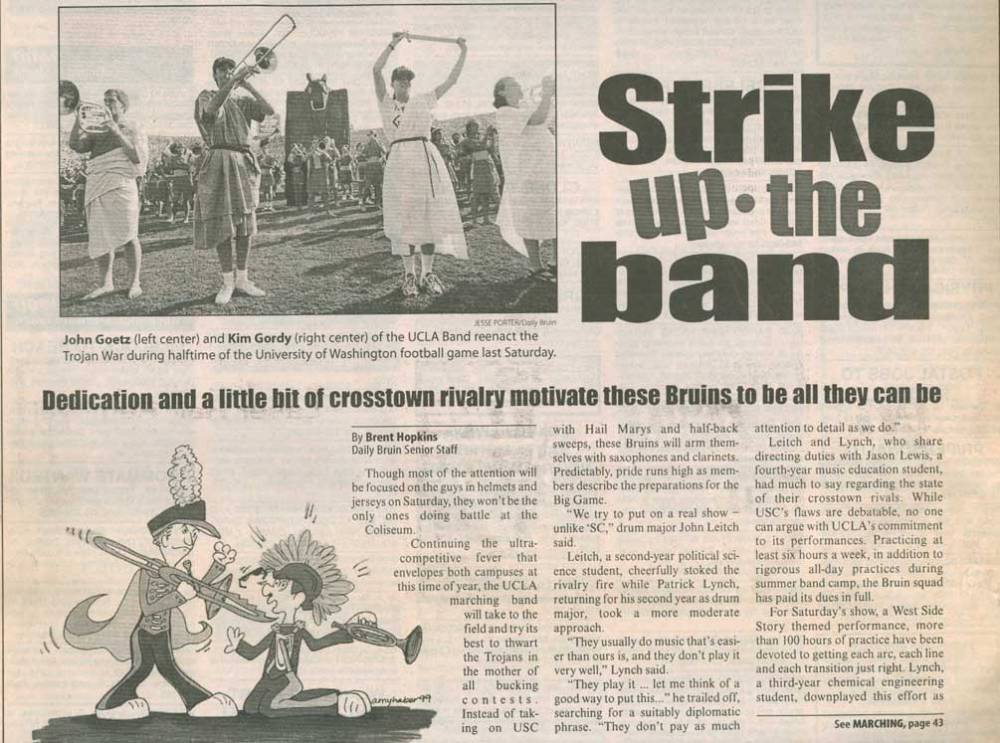 "Strike up the Band" article, Page 1, November 19, 1999