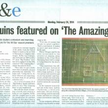 2014 Band featured in "The Amazing Race," Page 1, February 23, 2014