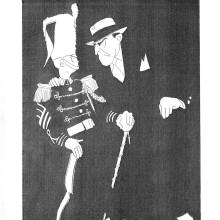 1930 Goal Post UCLA vs. Stanford Band cartoon