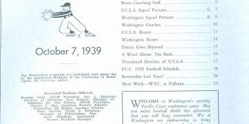 1939 UCLA vs. Washington Football Program