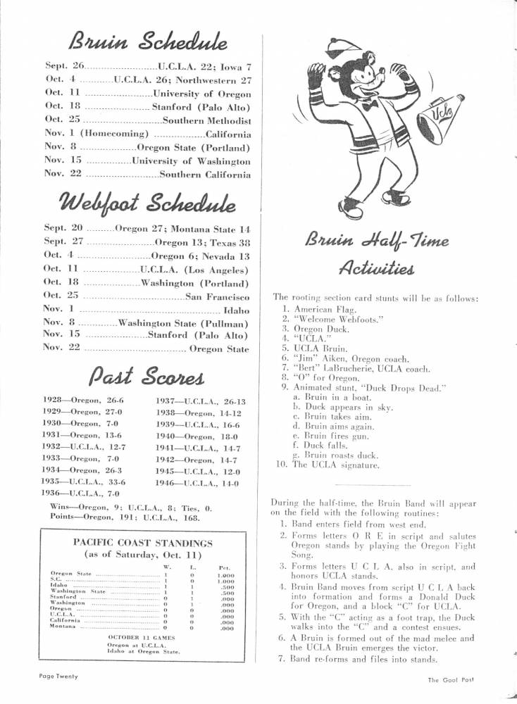 1947 Goal Post UCLA vs. Oregon page 20