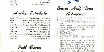 1949 UCLA vs. Washington Football Program