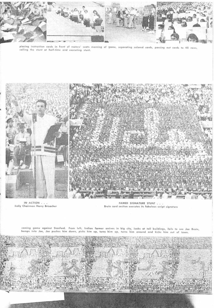 1952 Goal Post UCLA at USC card stunts band page 2