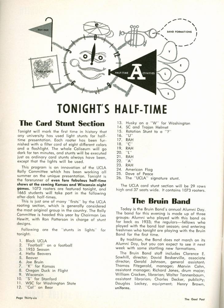 1953 Goal Post UCLA vs. Oregon State Band page 36