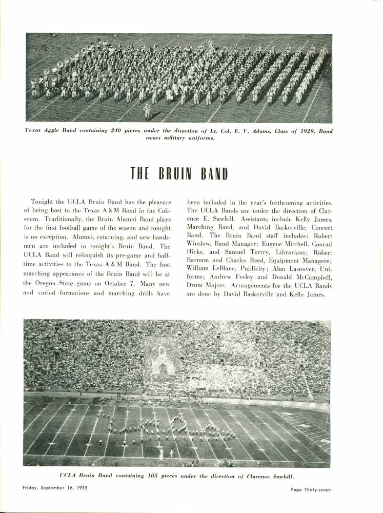 1955 Goal Post Texas A&M Band Page