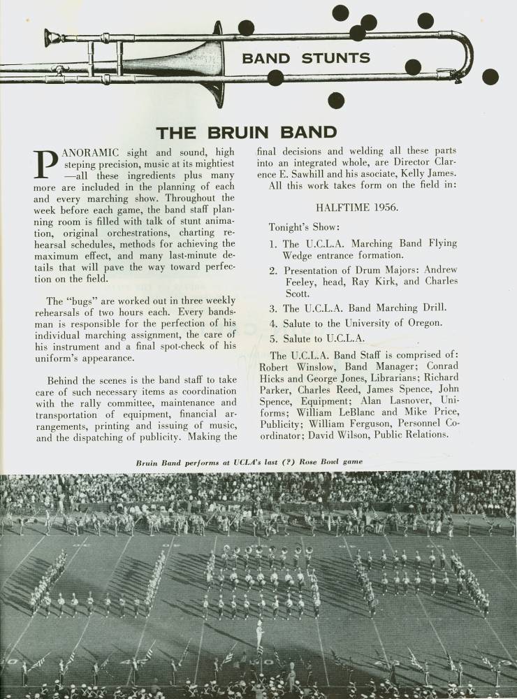 1956 Goal Post Oregon Band Page