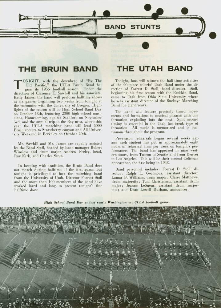 1956 Utah Goal Post Band Page