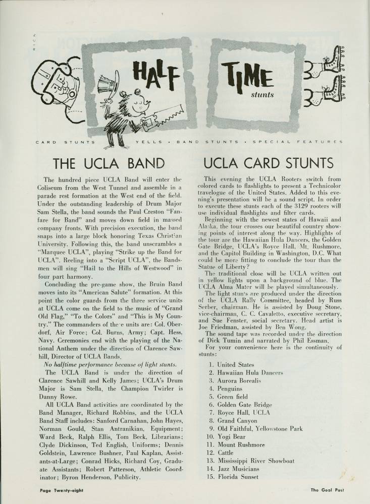 1961 1110 Goal Post TCU Band Page