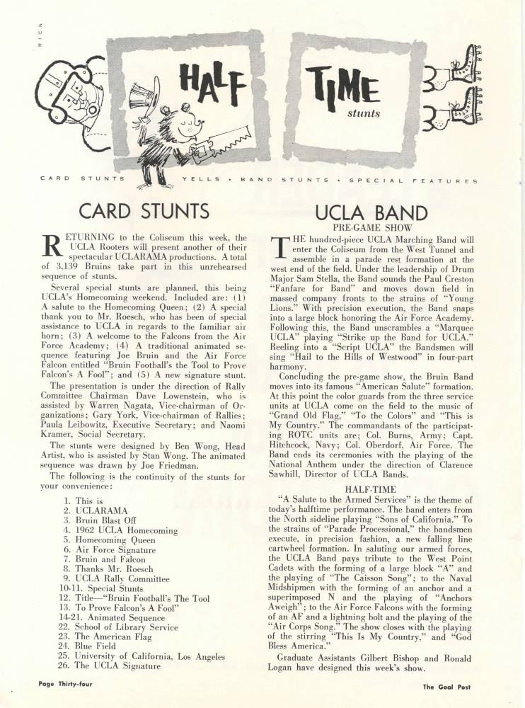 1962 pg 34 UCLA vs. Air Force Band Page