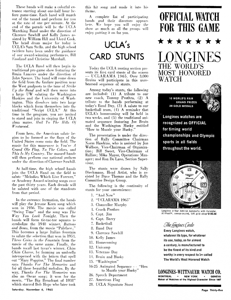 1965 Goal Post Band UCLA vs. UW Page 2