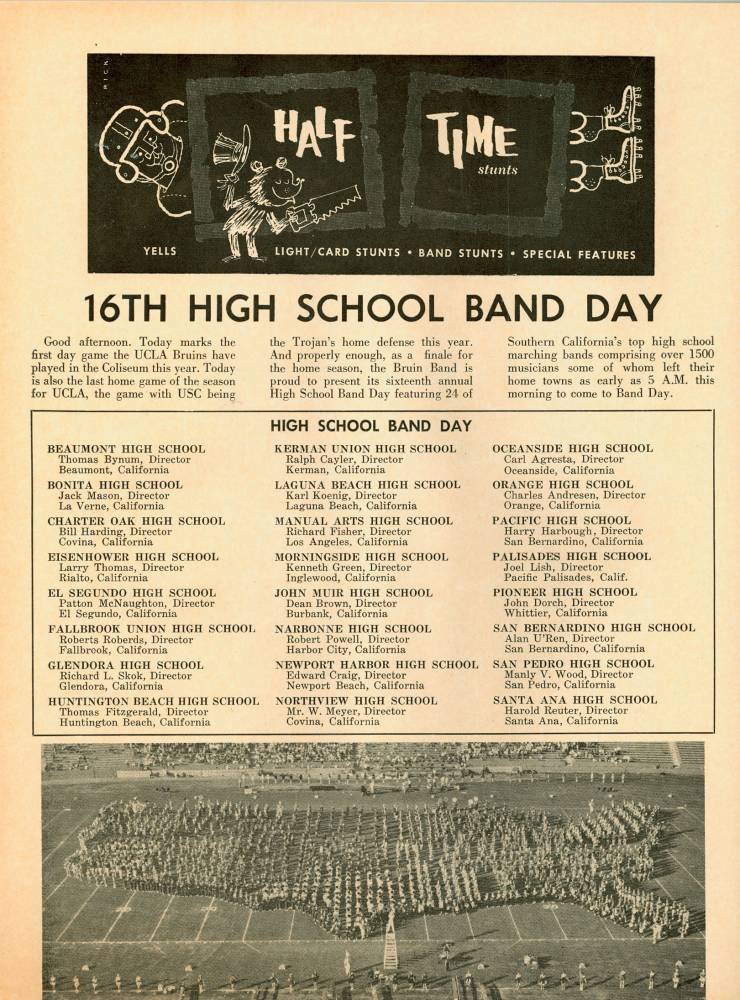 1965 Goal Post UCLA vs. UW Band Page 1