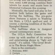 1974 UCLA vs. WSU Band Page
