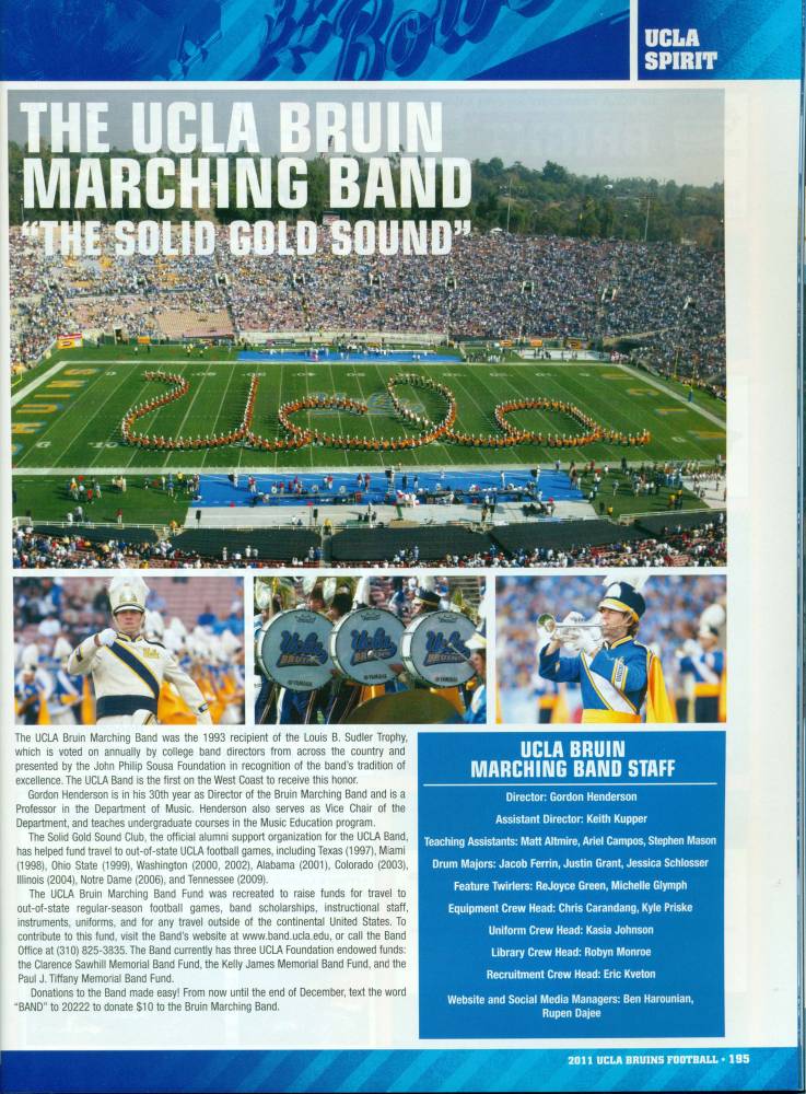 2011 Football Program Band Page