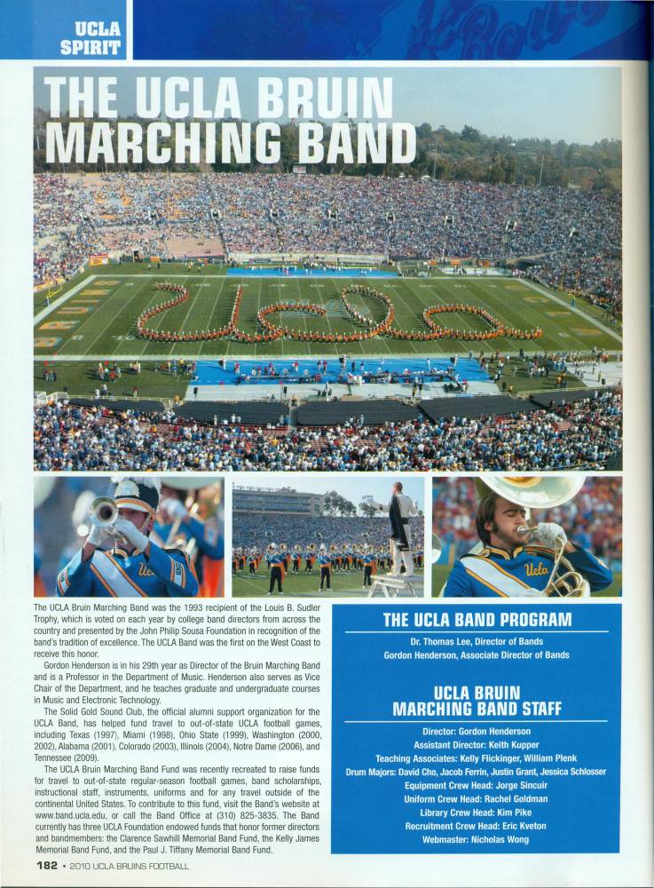 2010 Football Program Band Page