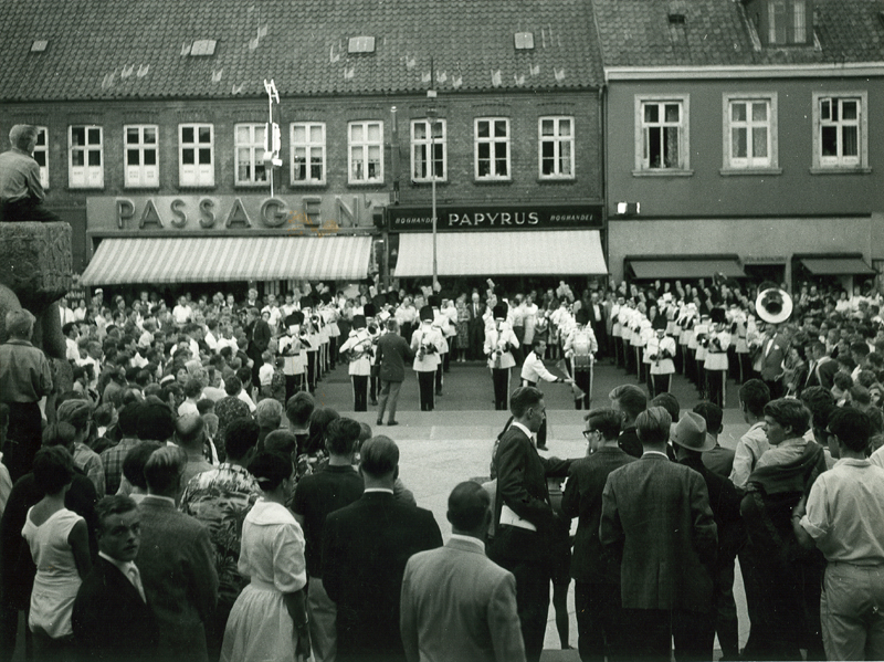 Band performing in Denmark, 1961 European Tour