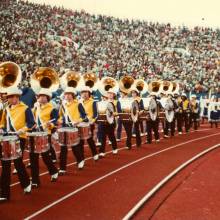 Marching into Stadium - Drumline