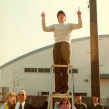 Jennifer Judkins Conducting on Ladder