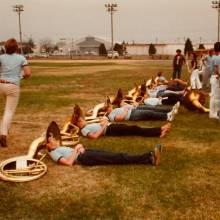 Tuba Section Resting in Tubas