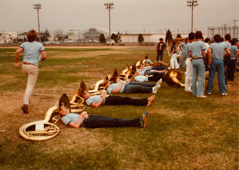 Tuba Section Resting in Tubas