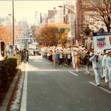 Parade Block down Street with Banners