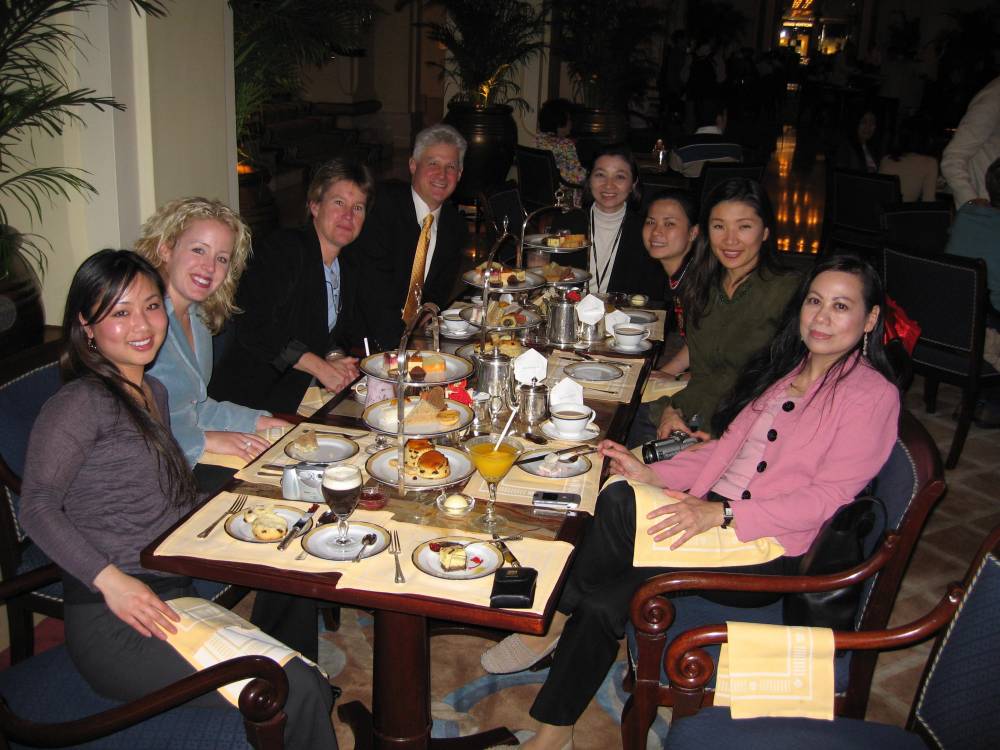 High Tea in the Peninsula Hotel with our hosts