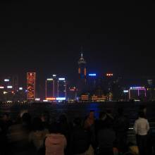 Harbor at night, Hong Kong, February 2008