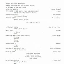 Program, Wind Ensemble concert at Teatro Degollado, Guadalajara, Mexico, April 29, 1970