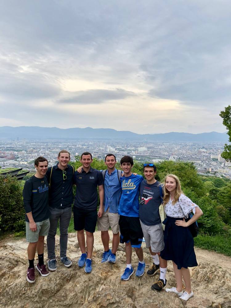 After a long hike, standing at the top of the Fushima Inari Shrine overlooking Kyoto