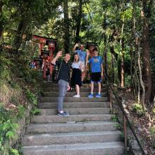 Beginning the trek up the hill to the Iwatayama Monkey Park in Arashiyama