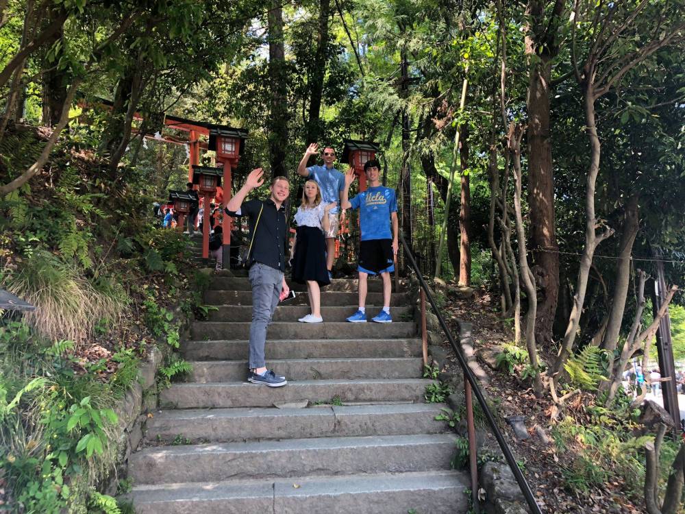 Beginning the trek up the hill to the Iwatayama Monkey Park in Arashiyama