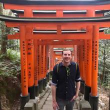 John Malchar at the Fushima Inari Shrine gates