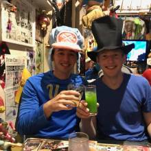 Kevin King and John Malchar in the Osu Kannon Shopping District