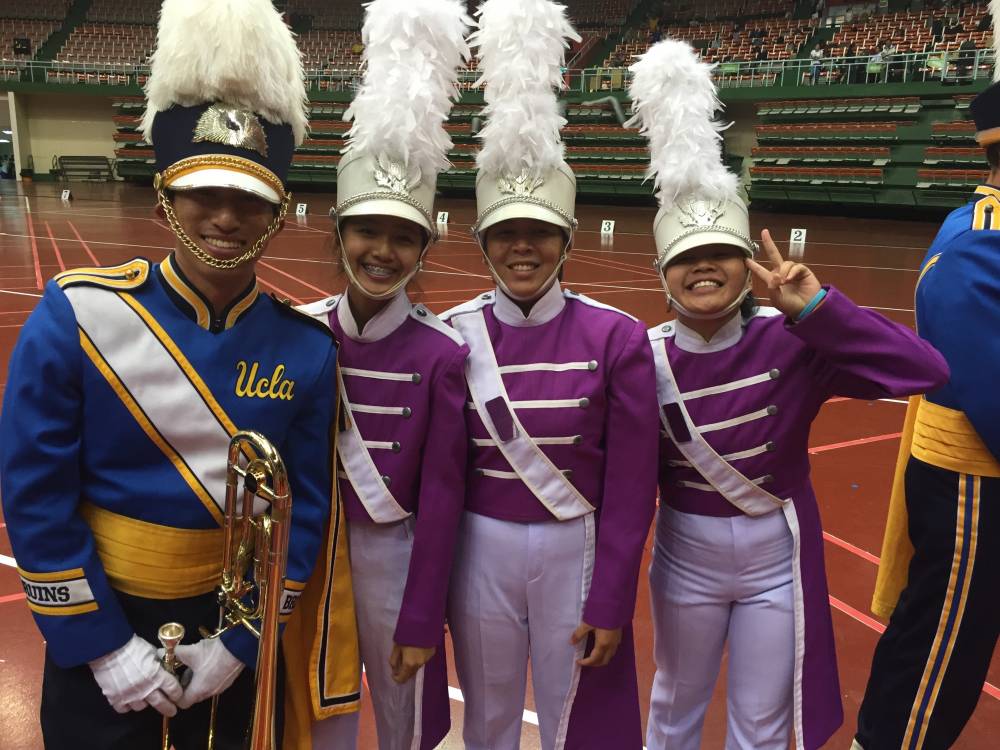 Justin Hang with members of the Suranaree Band from Thailand