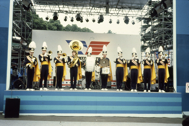 Band in Tokyo performing at "American Train in Japan" event, 1988